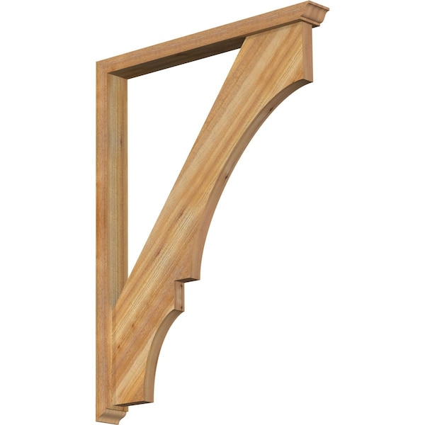 Ekena Millwork Balboa Traditional Rough Sawn Bracket w/ Offset Brace, Western Red Cedar, 4"W x 36"D x 48"H BKT0402X36X48BOA01RWR - main